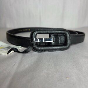 Gavazzeni Lavanda Black Leather Belt